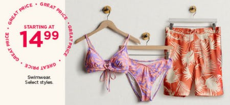 Starting at $14.99 Swimwear