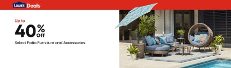 Up to 40% Off Select Patio Furniture and Accessories