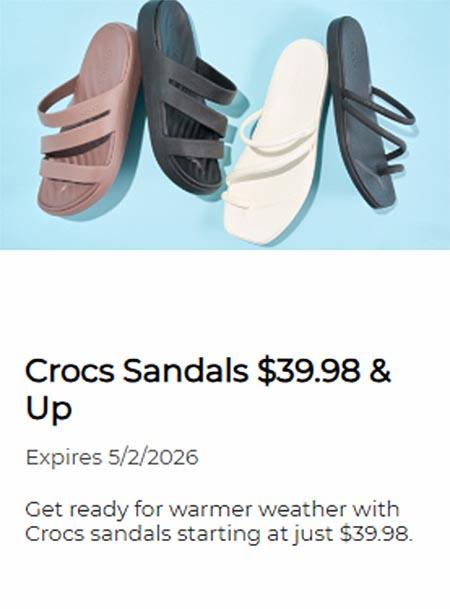 Crocs Sandals $39.98 & Up