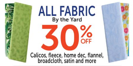 30% Off All Fabric
