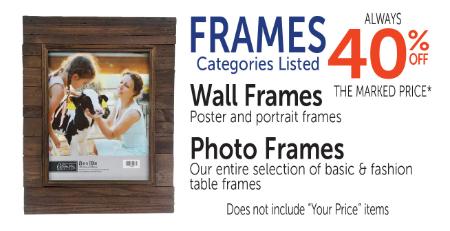 Frames 40% Off