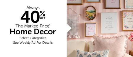 40% Off Home Decor