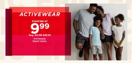 Activewear Starting at $9.99
