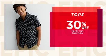 Tops 30% Off