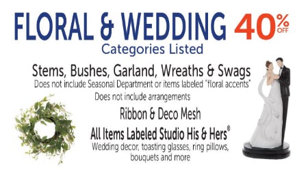 Floral & Wedding 40% Off