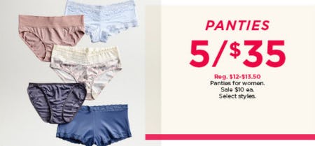 Panties 5 For $35