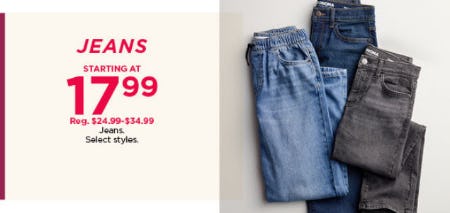 Jeans Starting at $17.99