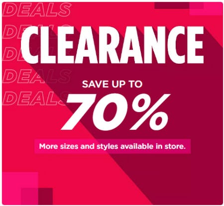 Clearance Save Up to 70%