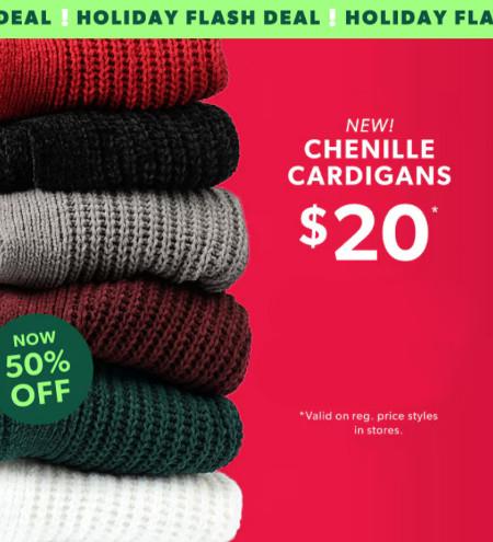 $20 Chenille Cardigans