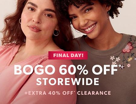 Buy One, Get One 60% off Storewide + Extra 40% off Clearance