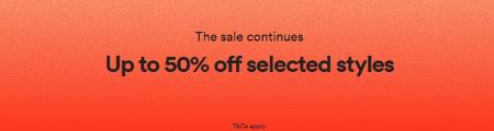 Up to 50% Off Selected Styles