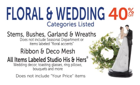 40% Off Floral & Wedding