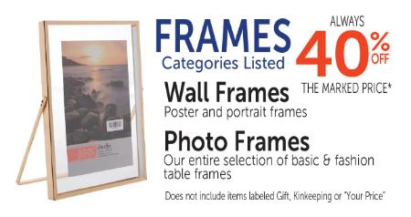 Frames 40% Off