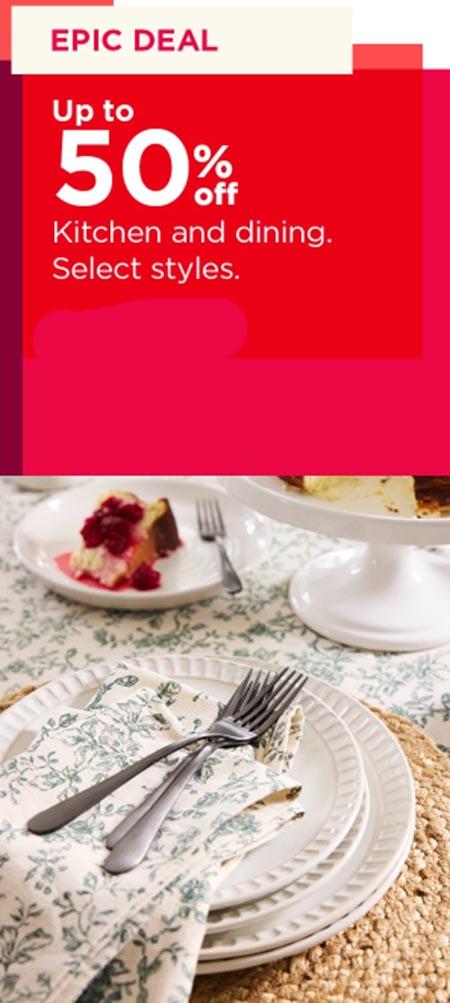Up to 50% Off Kitchen and Dining