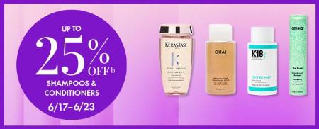 Up to 25% Off Shampoos & Conditioners