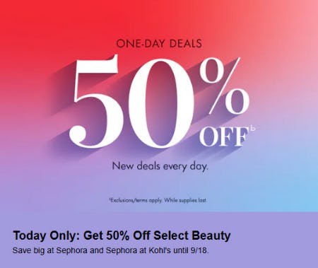 Get 50% Off Select Beauty