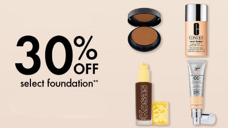30% Off Select Foundation