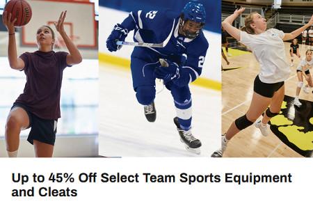 Up to 45% Off Select Team Sports Equipment and Cleats