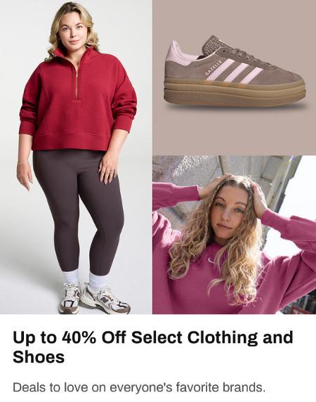 Up to 40% Off Select Clothing and Shoes