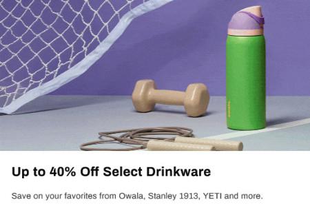 Up to 40% Off Select Drinkware