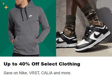 Up to 40% Off Select Clothing