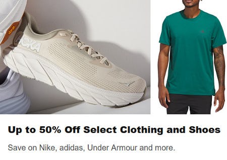 Up to 50% Off Select Clothing and Shoes