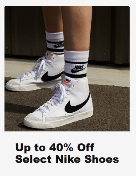 Up to 40% Off Select Nike Shoes