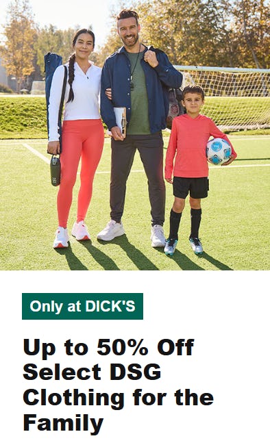 Up to 50% Off Select DSG Clothing for the Family