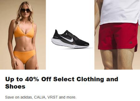 Up to 40% Off Select Clothing and Shoes