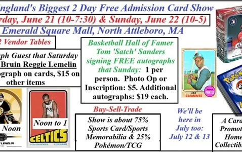 JUNE SPORTS CARD & MEMORABILIA SHOW! HOSTED BY CARDBOARD PROMOTIONS & HOMETOWN COLLECTIBLES.
