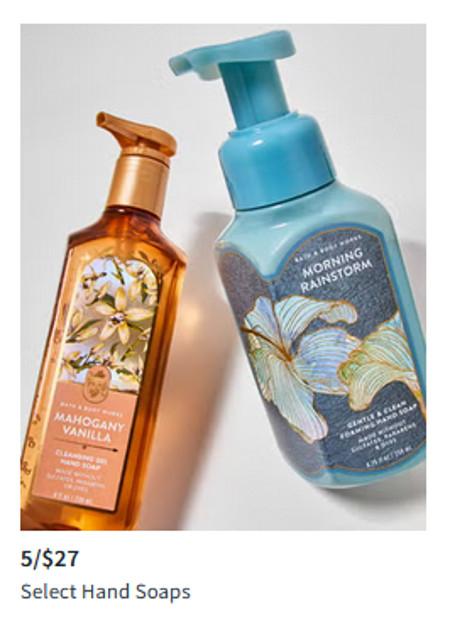 5 for $27 Select Hand Soaps