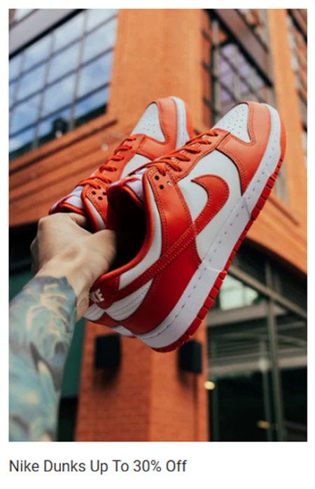 Nike Dunks Up to 30% Off