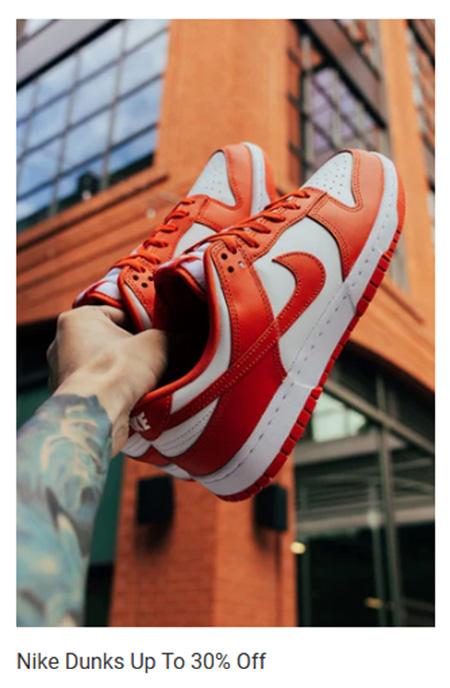 Nike Dunks Up to 30% Off