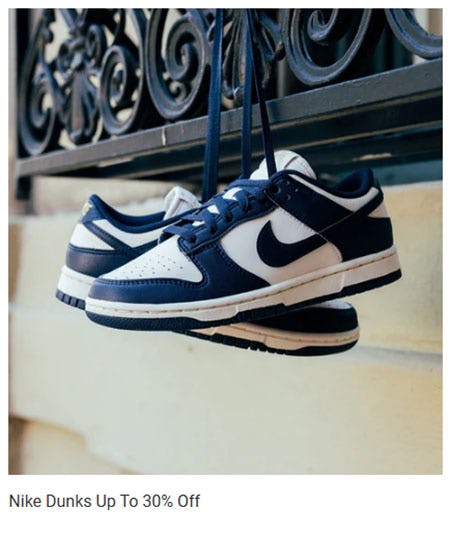 Nike Dunks Up to 30% Off