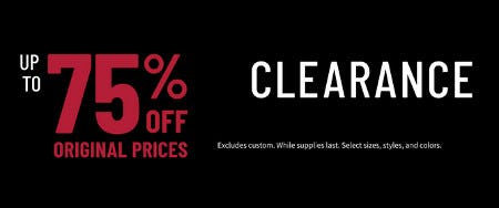 Clearance Up to 75% off Original Prices
