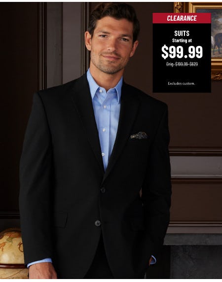 Clearance Suits Starting at $99.99