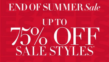 End of Summer Sale: Up to 75% off Sale Styles