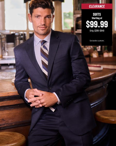 Clearance Suits Starting at $99.99