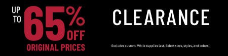 Clearance Up to 65% off Original Prices