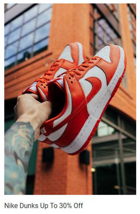 Nike Dunks Up to 30% Off