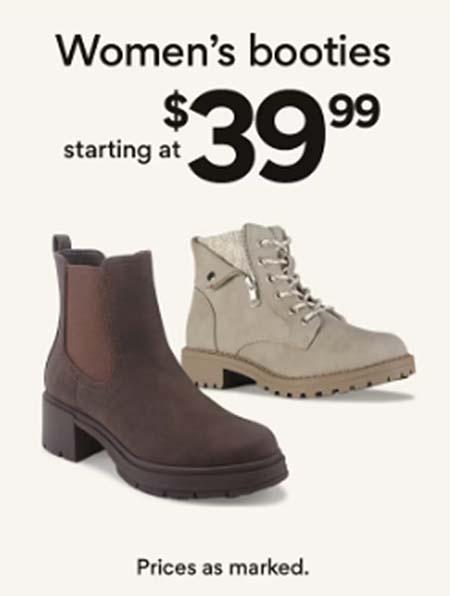 Women's Booties Starting at $39.99