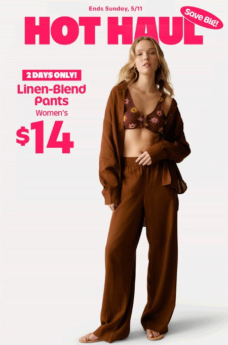 $14 Linen-Blend Pants for Women