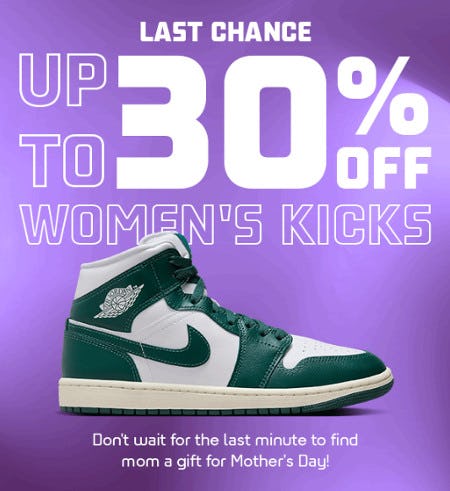 Up to 30% off Women's Kicks