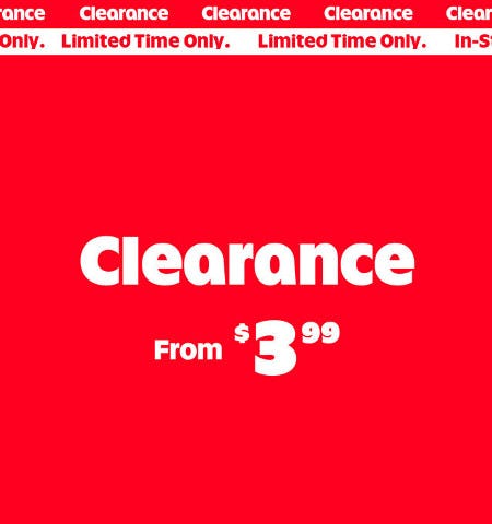 Clearance From $3.99