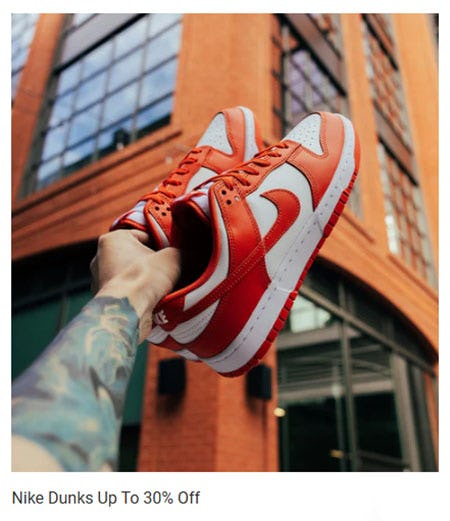 Nike Dunks Up to 30% Off