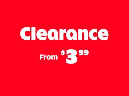 Clearance From $3.99