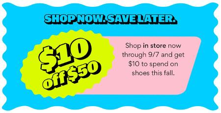 $10 off $50