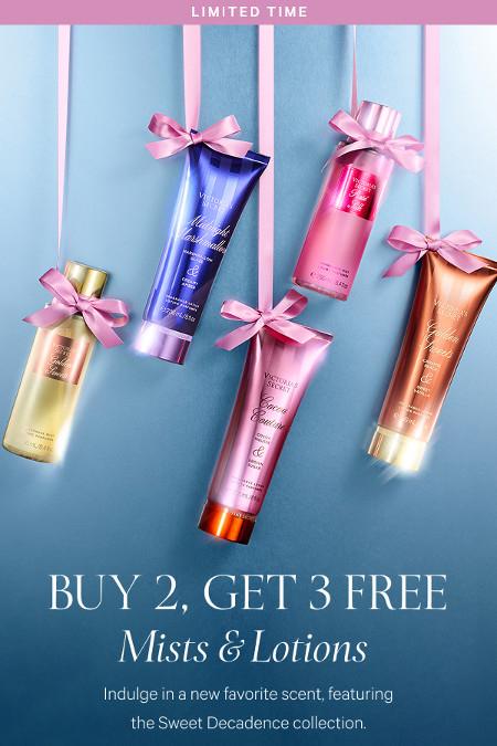 Buy 2, Get 3 Free Mists and Lotions
