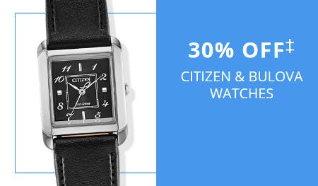 30% off Citizen and Bulova Watches
