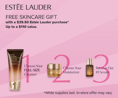 Free Skincare Gift With a $39.50 Estee Lauder Purchase